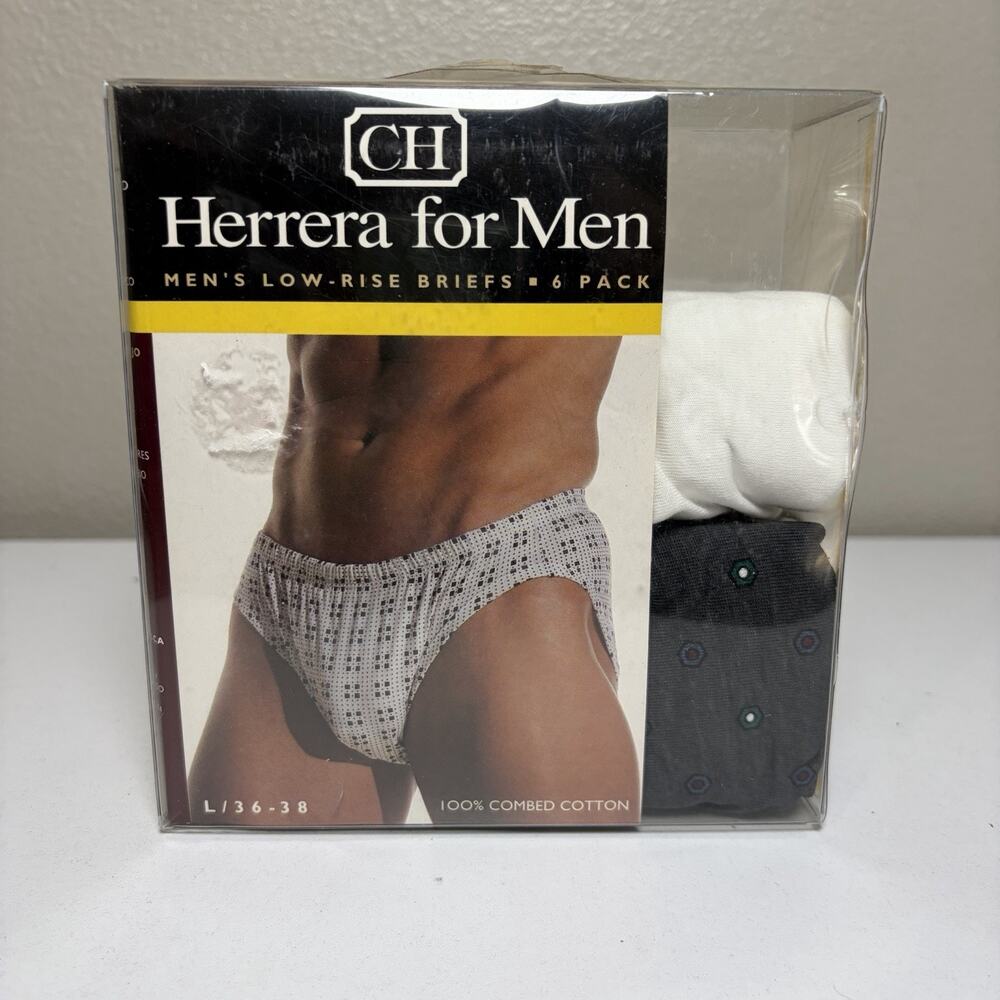 Herrera For Men Vintage Low Rise Briefs Underwear Large 100% Cotton 4 Out Of 6